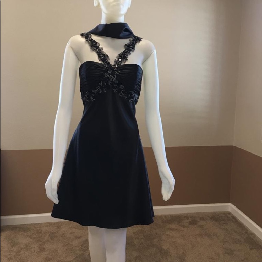 Black and Mocha Evening Dress